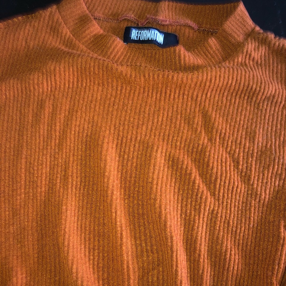 Reformation burnt orange long sleeve top